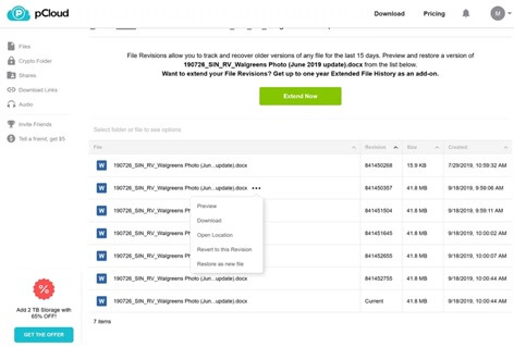 Download files from pcloud