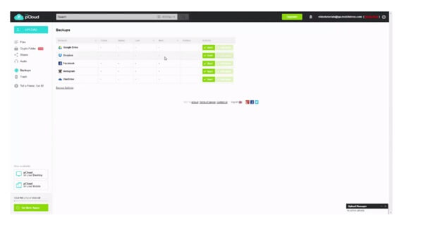 pCloud files transfer