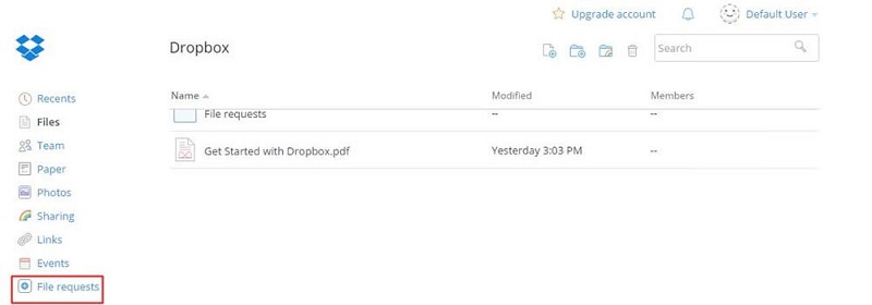 select file requests