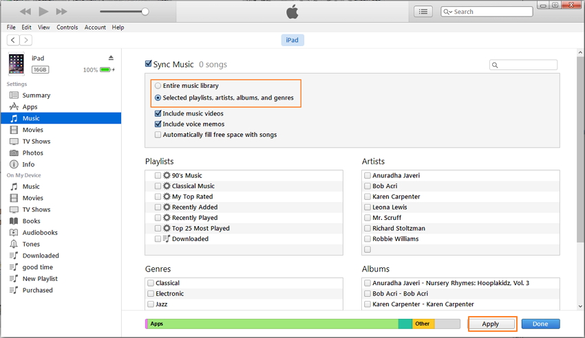 Transferir Música de Computador para iPad com iTunes