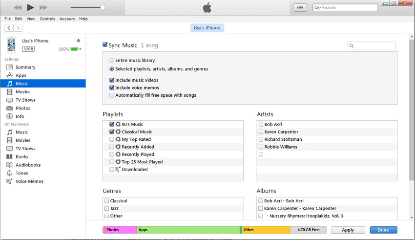 trasferire musica da PC a iPhone con itunes