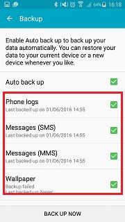 salvaguardar dados do celular com a conta samsung