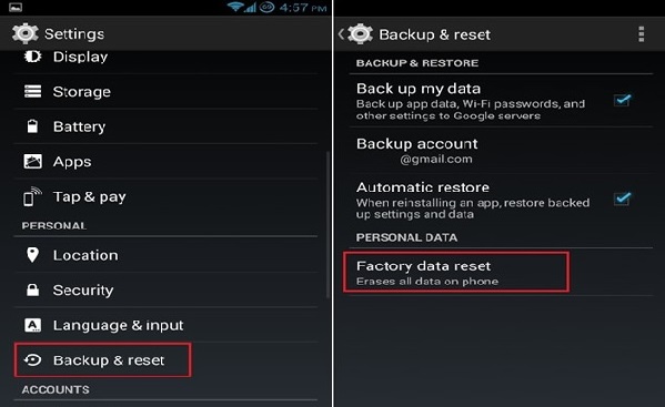 restaurar o celular android para o estado anterior