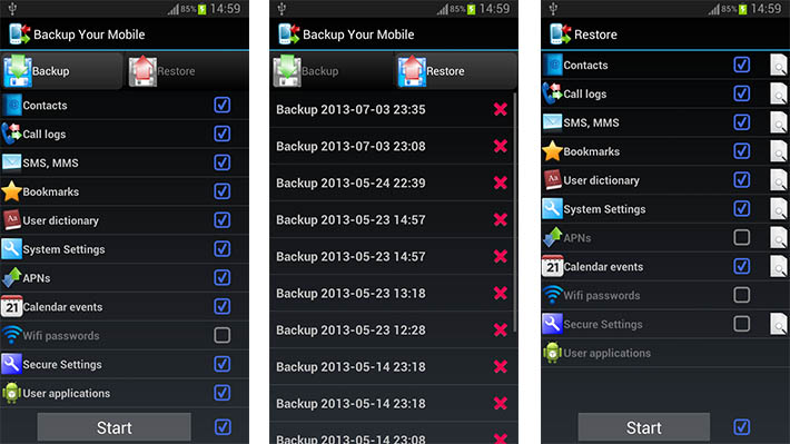 top 5 contactos uteis aplicativos de backup para android