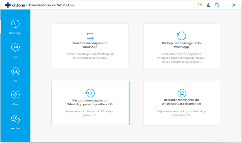 start to estore whatsapp to iphone