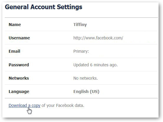 recupere mensagens do facebook eliminadas a partir dum ficheiro transferido