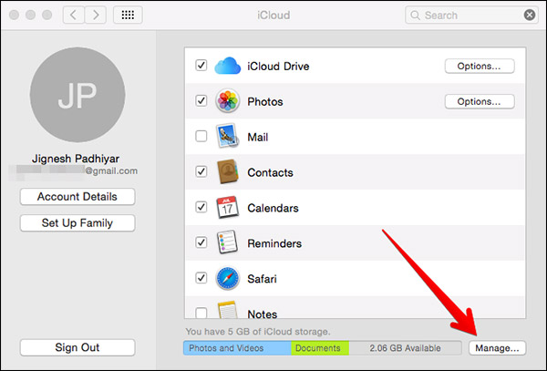 como atualizar iCloud armazenamento no mac