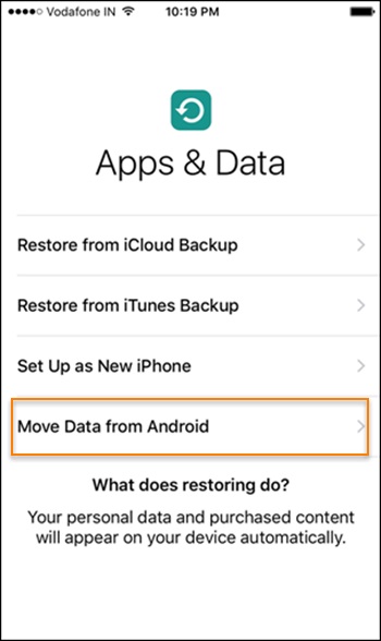 transferencia da samsung para iphone 7 mover para ios