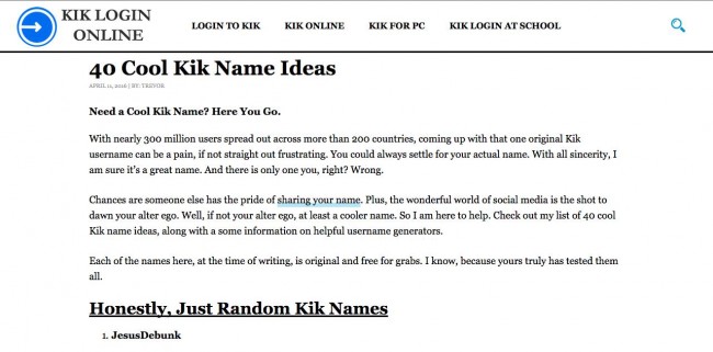 os 10 melhores sites para bons bonitos e legais nomes do kik