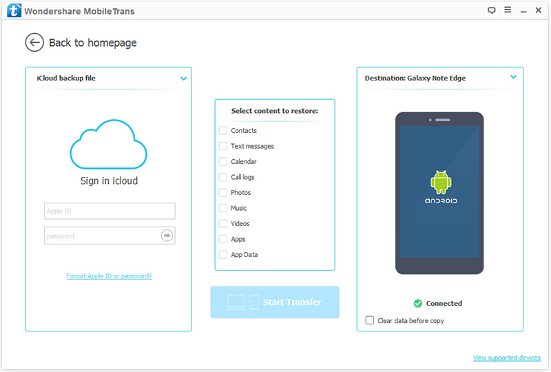 como transferir fotos do icloud para android