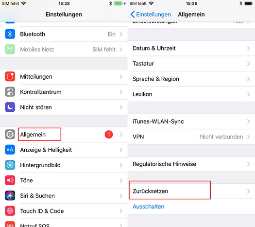 iPhone ohne Passcode auf Werkseinstellungen zurücksetzen