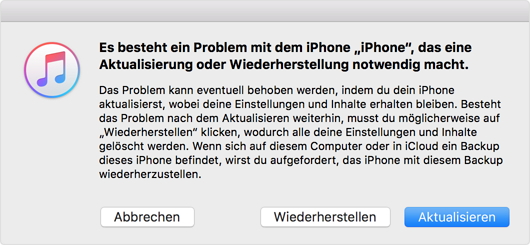 iTunes Wiederherstellungsmodus