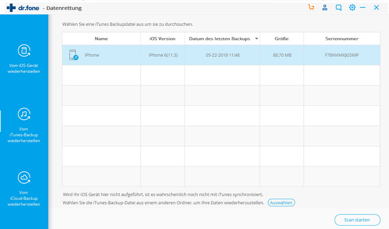 durchsuchen und extrahieren sie ihr iphone backup