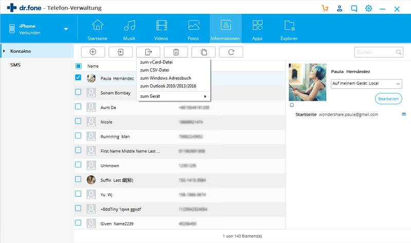 Dateien vom PC auf das iPad kopieren - Kontakte importieren