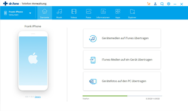 Dateien vom PC auf das iPad übertragen - TunesGo starten