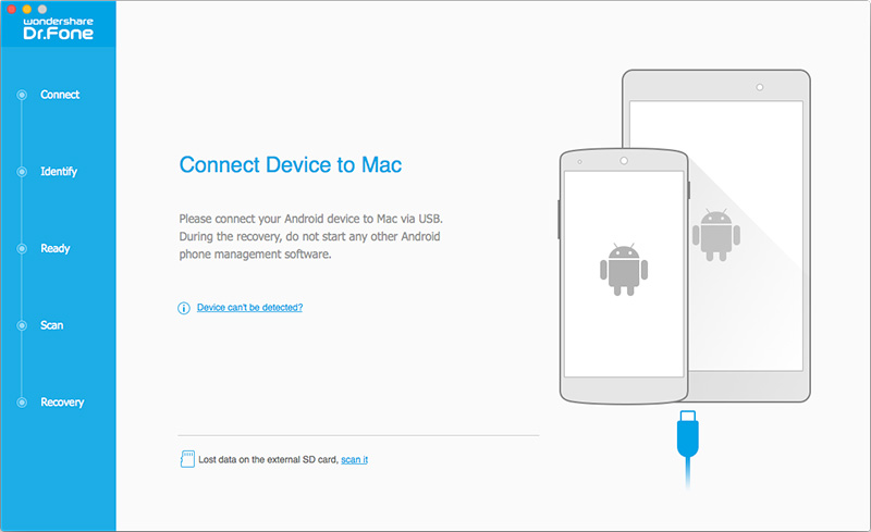 instala dr.fone para android en Mac