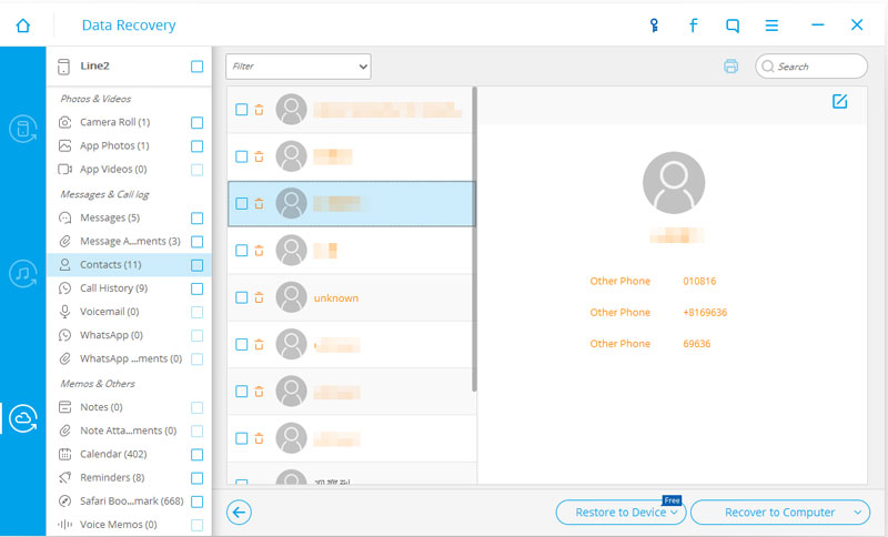 recuperare ed estrarre i contatti come file csv al computer