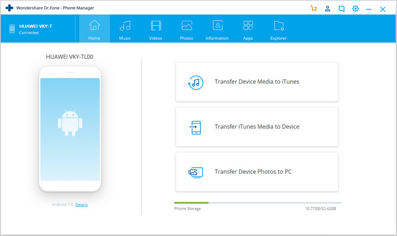 Transférer des photos de l'iPad sur la carte SD - lancez TunesGo