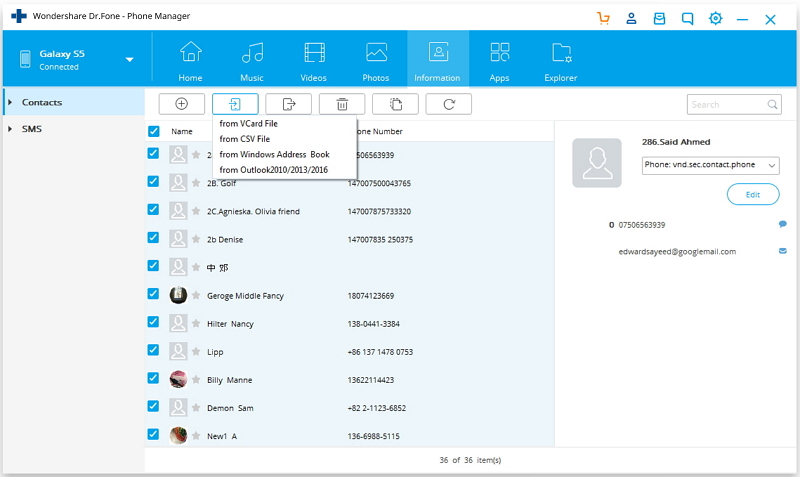 export contacts from outlook web app