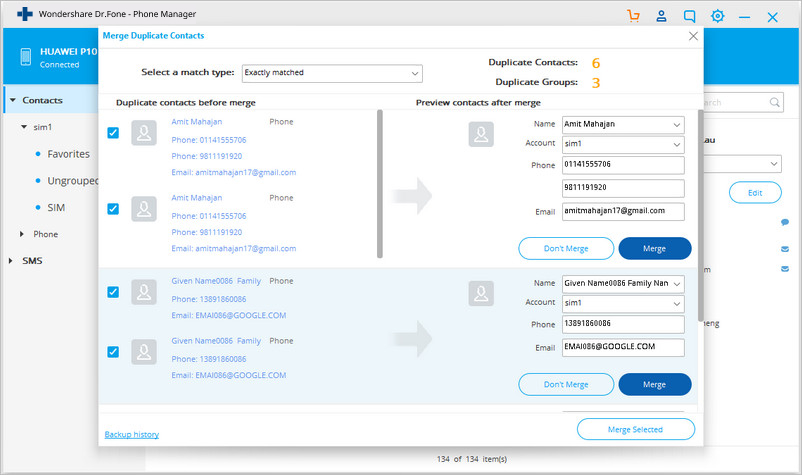 Comment fusionner des contacts en double sur Samsung Galaxy S8 avec Gestionnaire Samsung