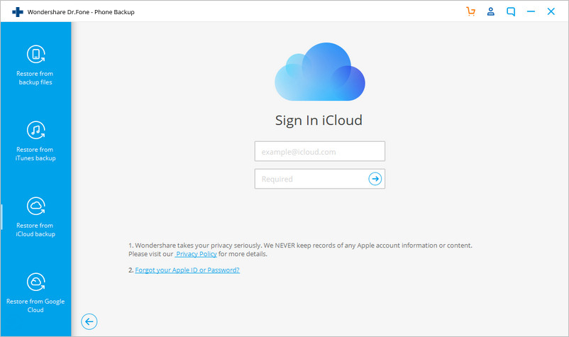 icloud to Android -sign in icloud