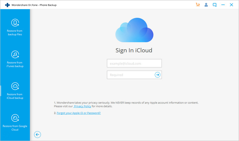 accedi all'account icloud