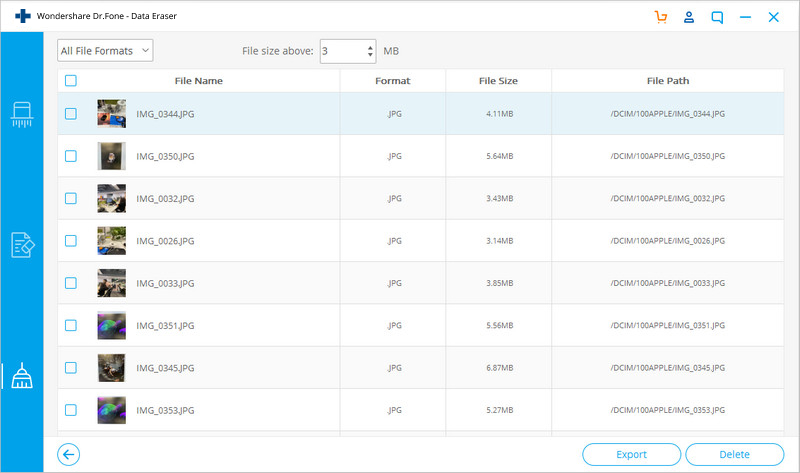 display junk files of certain criteria