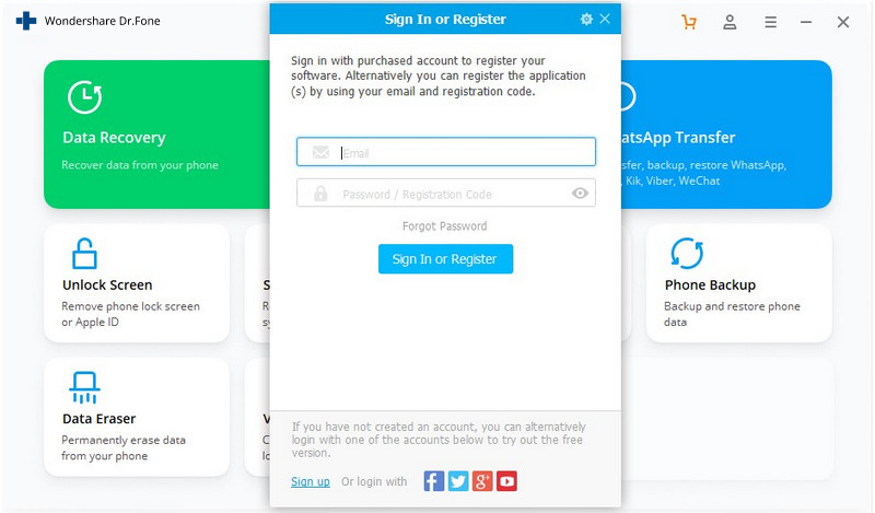 dr fone registration code and email free 2017no download