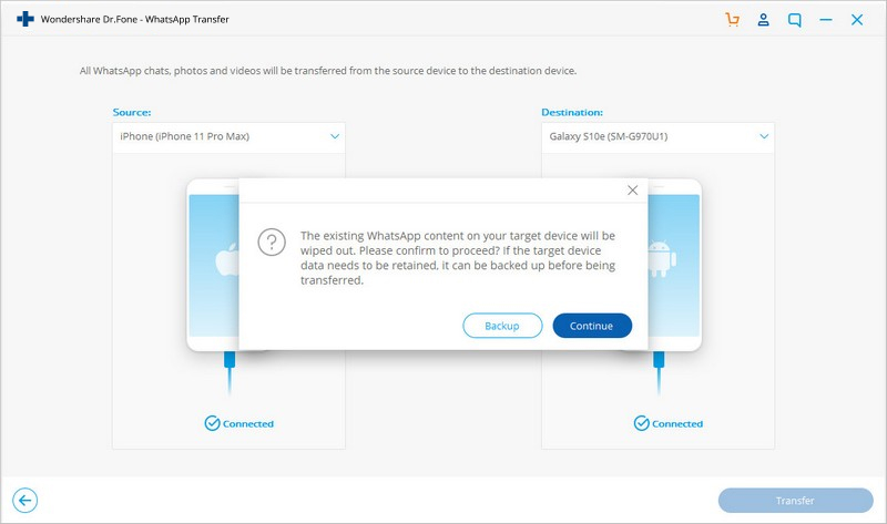 backuptrans iphone whatsapp transfer