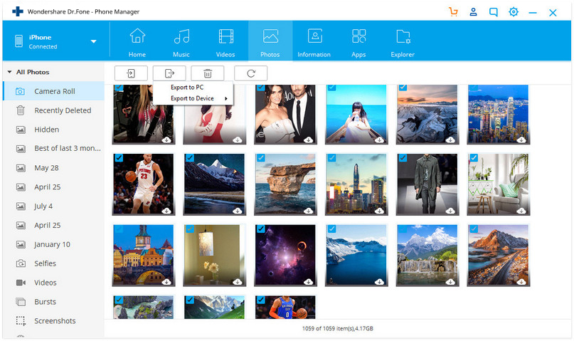 exportar fotos do iphone para windows 10