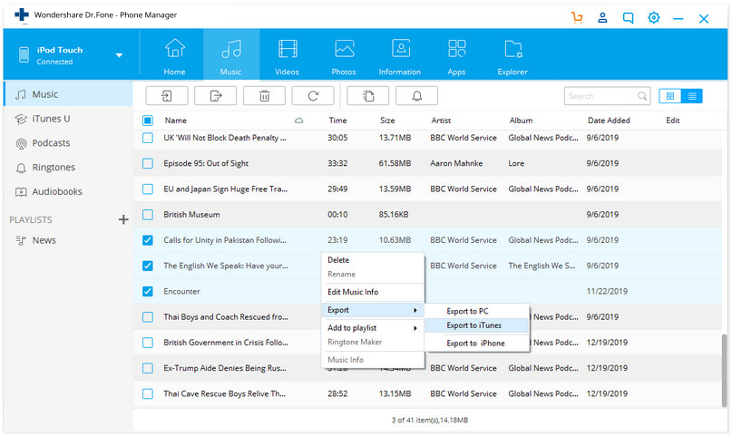 Transfer Non-Purchased Music from iPod to iTunes - Transfer from iPod to iTunes- click Start