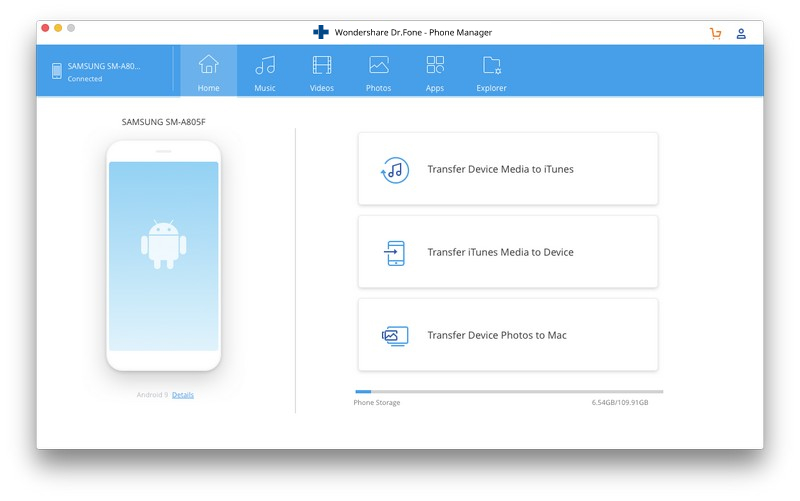 Cómo Transferir Fotos de Samsung a Mac-iniciar transferencia