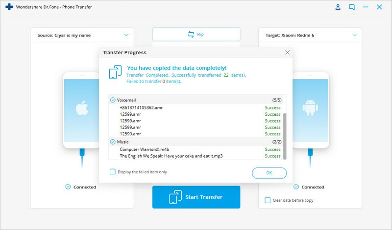 trasferimento iphone su samsung completo