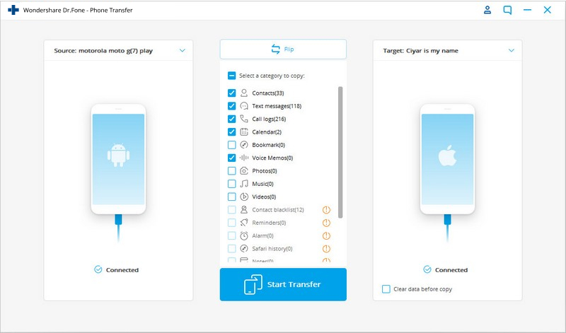 Samsung to iPhone -connect devices to computer