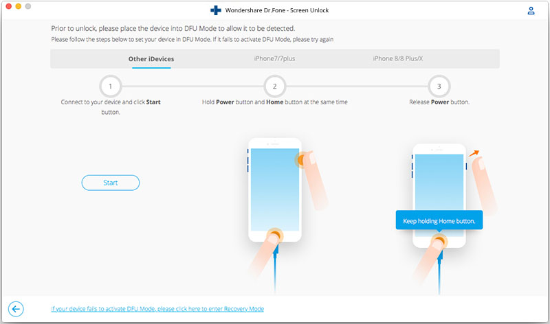 modo dfu necessário para Desbloquear o iPod touch sem iTunes