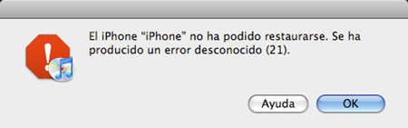 fix iphone error 21