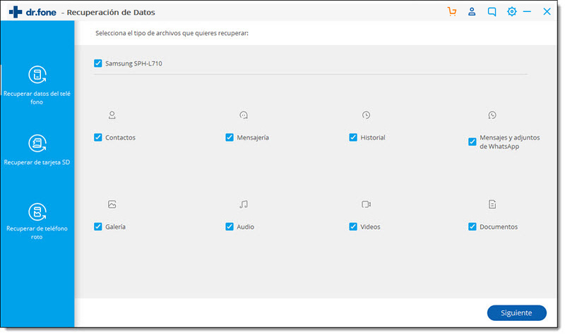 selecciona tipo de datos y guarda conversaciones de whatsapp