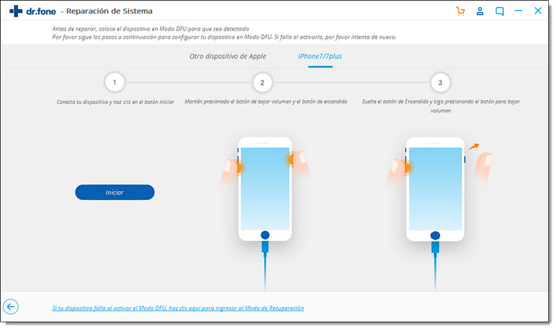 repara error 3194 de iTunes-inicia iphone en modo dfu