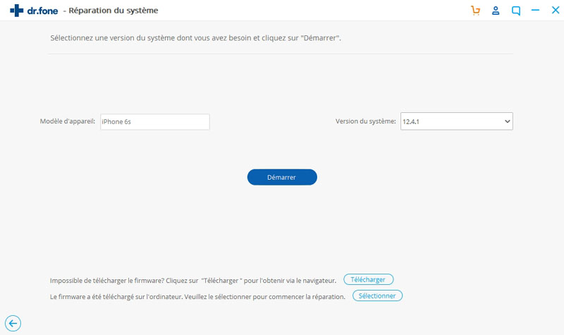 cliquer sur le bouton démarrer