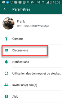 sauvegarde des messages WhatsApp