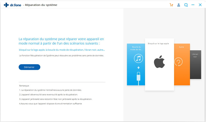iOS 12 débloquer en logo d'Apple-cliquer sur “démarrer” 