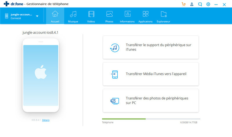 drfone- Synchroniser contact Outlook iPhone