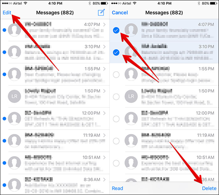 how to erase texts from your iPhone