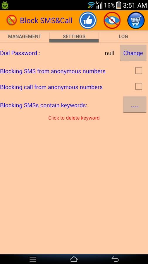 block sms and call