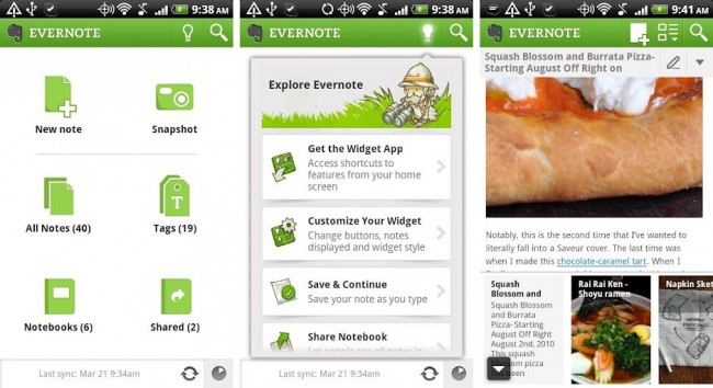 app note per android