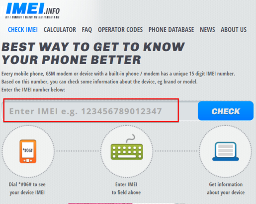 IMEI check online