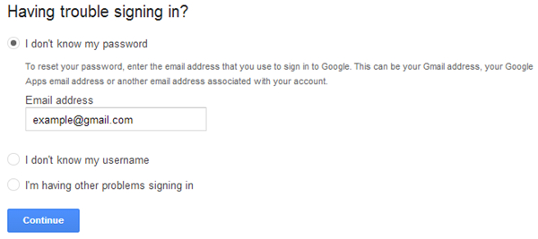 resettare la password gmail quando viene dimenticata