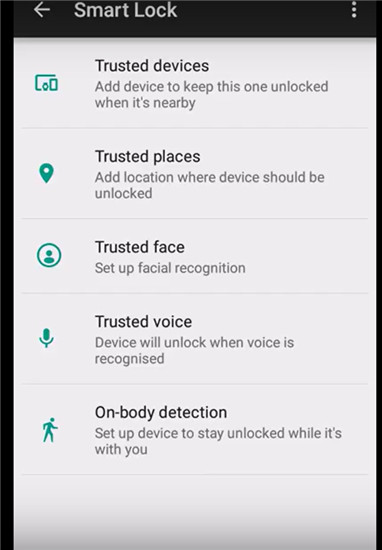 attivare smart lockl per android tramite un volto attendibile