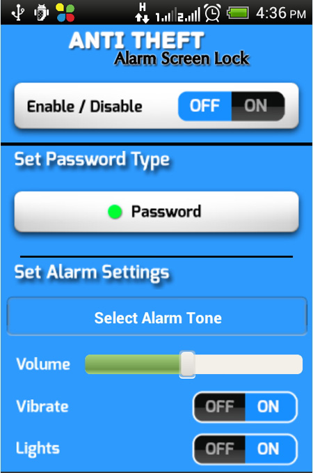 alarm anti Theft Screen Lock