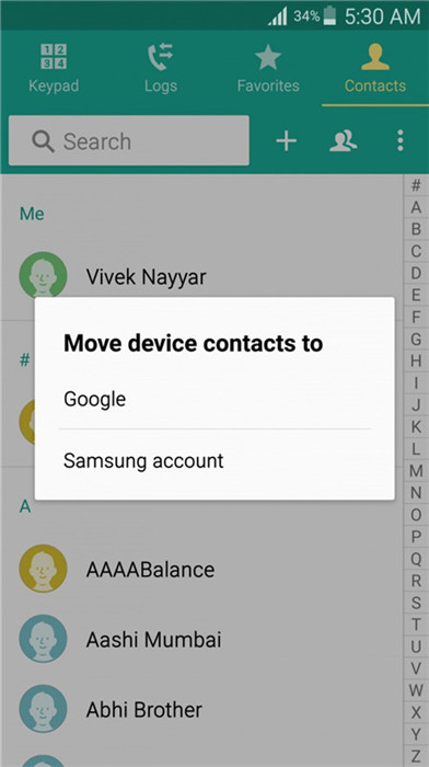 sauvegarde des contacts android